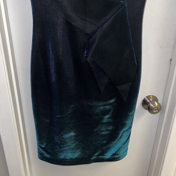NERO BY JATIN VARMA Sleeveless Blue Metallic Formal Cocktail Party Dress Size 2 - Picture 4 of 10